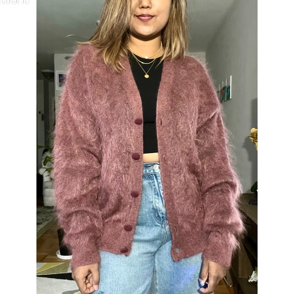 Italian made mohair mix button down sweater - Picture 5 of 12